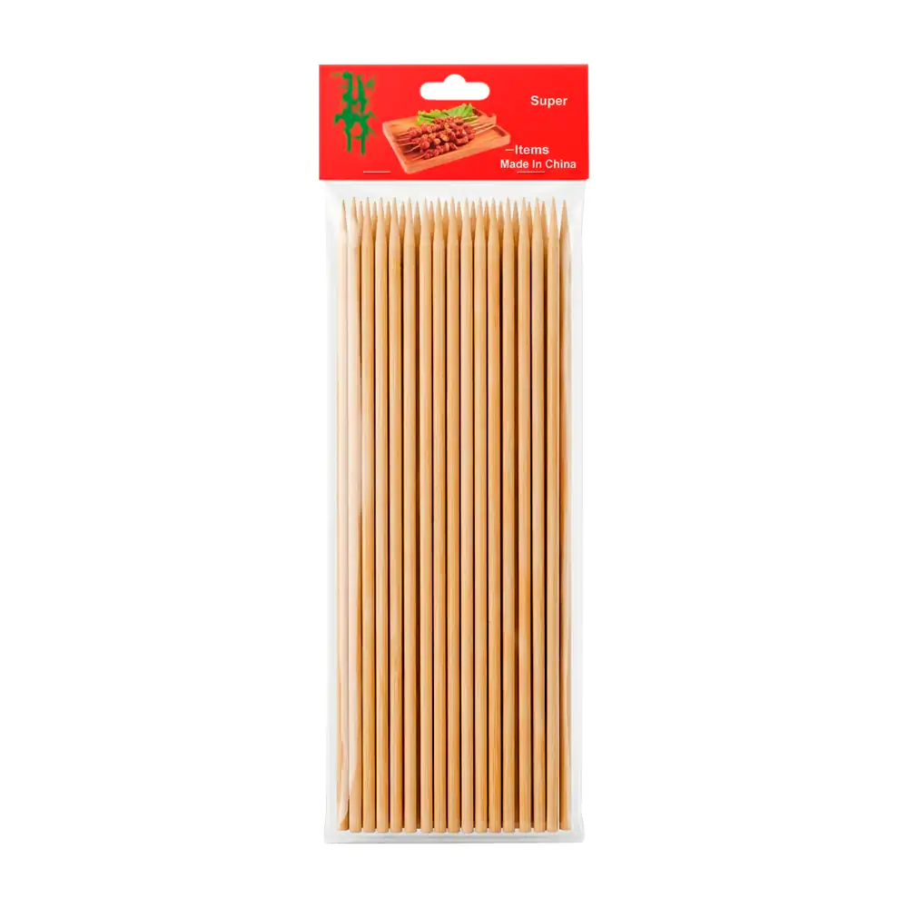 Paquete con 45 palillos largos de bambú para hacer brochetas, 30cm 