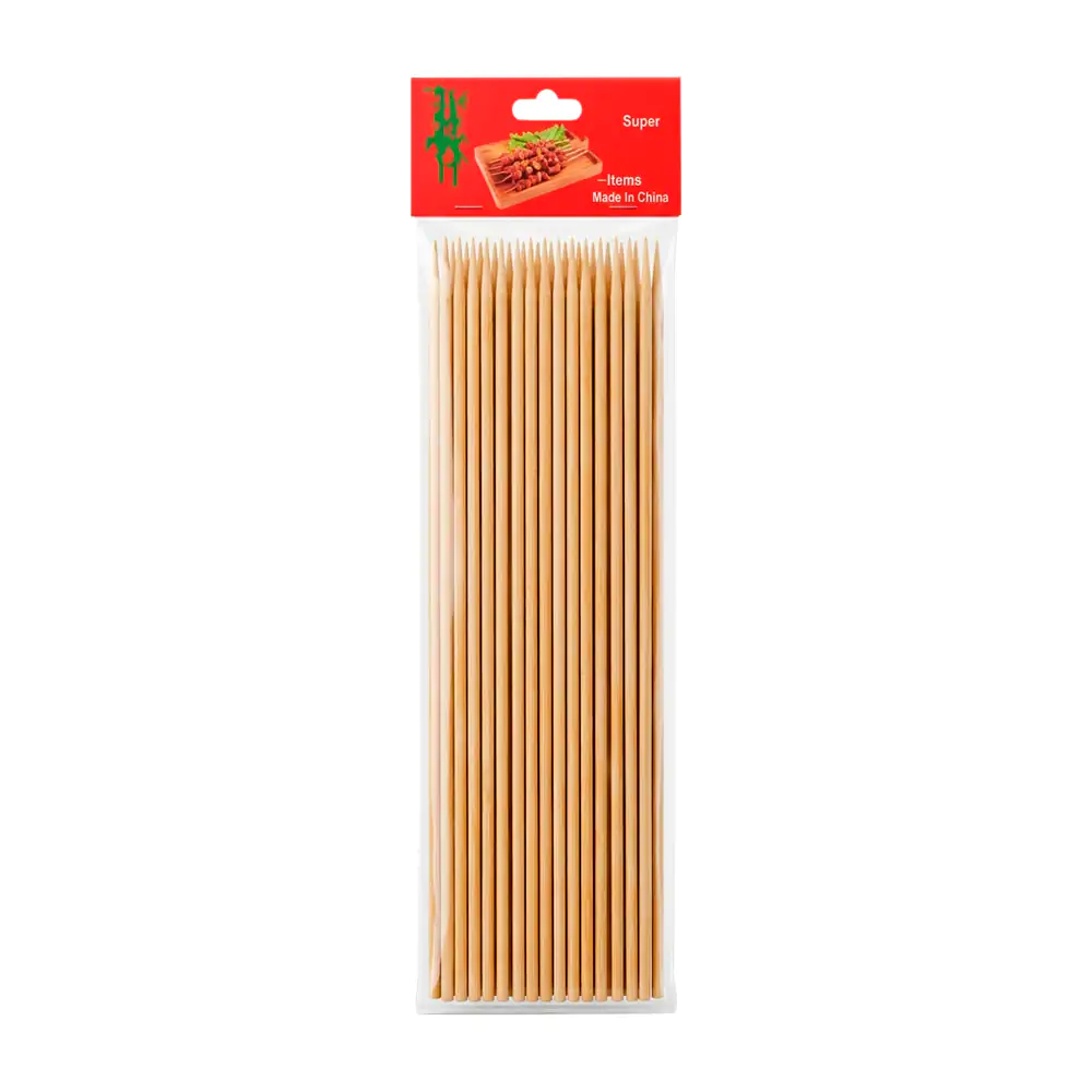 Paquete con 45 palillos largos de bambú para hacer brochetas, 35cm