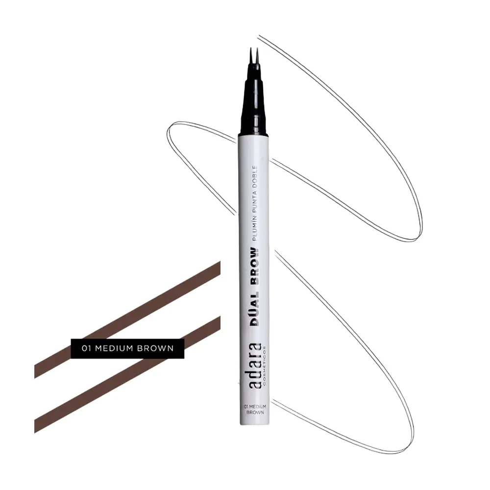 Plumín para ceja adara de doble punta, 55ml, tono 1 medium brown / ap…