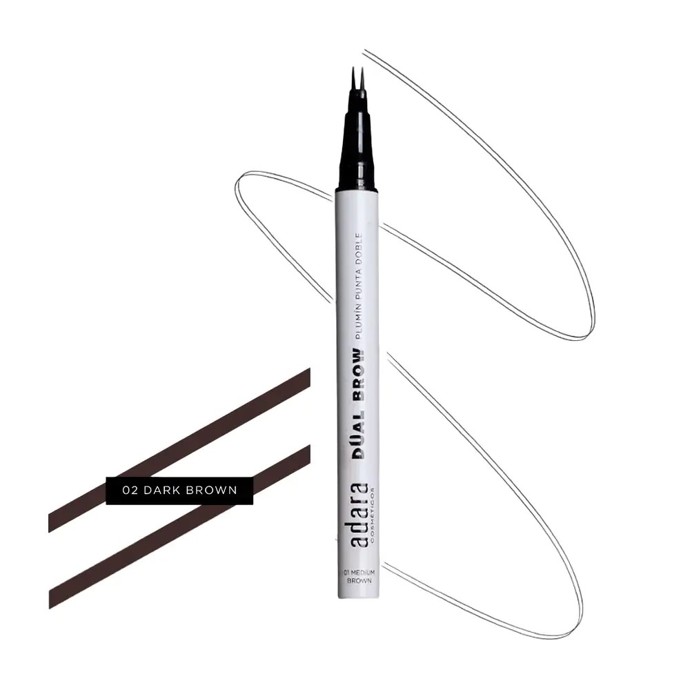 Plumín para ceja adara de doble punta, 55ml, tono 2 dark brown / ap006-02