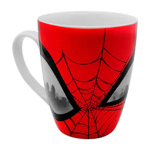 1pza Taza de cerámica chica, 10cm con estampado de spider man