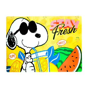 1pza Mantel de plástico cuadrado de 43x28cm con estampado de snoopy