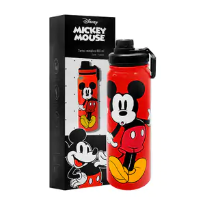 Botella tipo termo metálico con capacidad de 800ml y estampado de Mic…