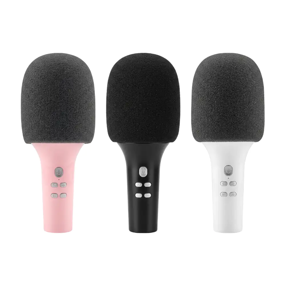 Micrófono inalámbrico recargable byz de 10w con volumen ajustable y funda, variedad