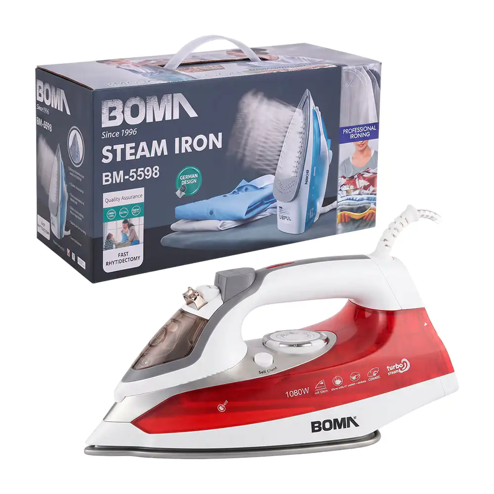 Plancha para ropa eléctrica boma dispensadora de vapor con potencia de 1080w 