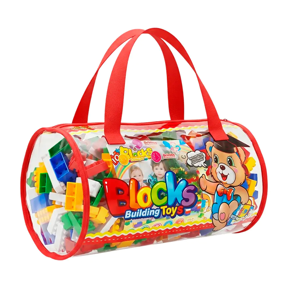 Bolsa con 900 bloques de construcción de diferentes tamaños y colores