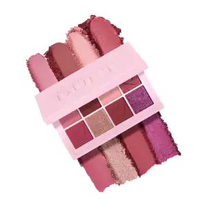 1pza mini paleta de sombras rectangular con 8 tonos diferentes + espe…