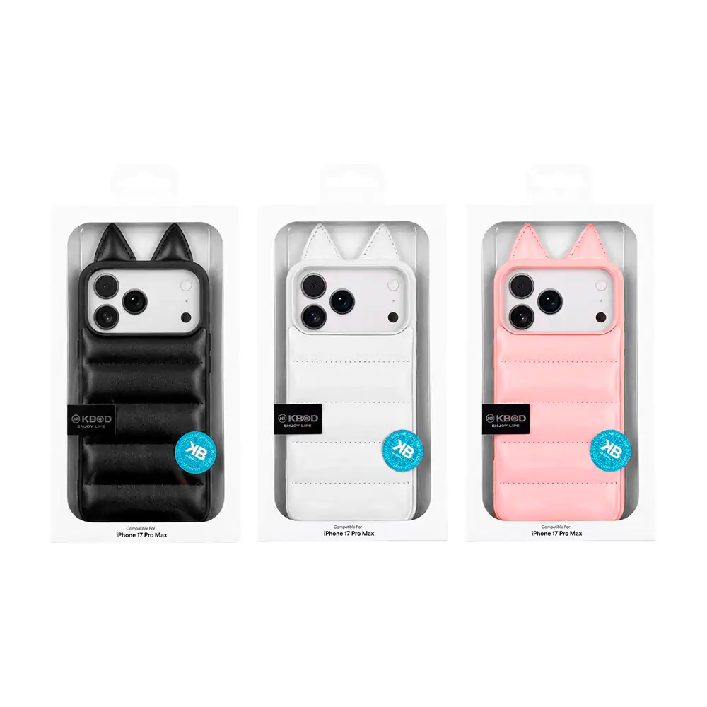 1pza Funda acolchada con orejas de gato kbod compatible para iphone, variedad de colores / ears-case