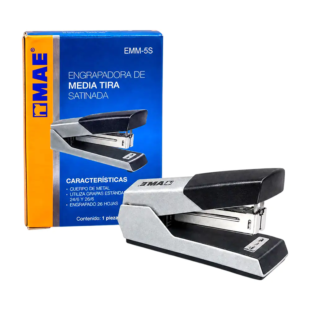 Engrapadora con cuerpo de metal y media tira satinada, mae / 521059-01