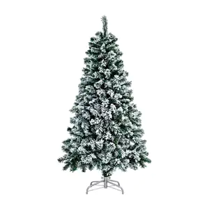 Árbol - pino de navidad artificial color verde con efecto nevado + ba…
