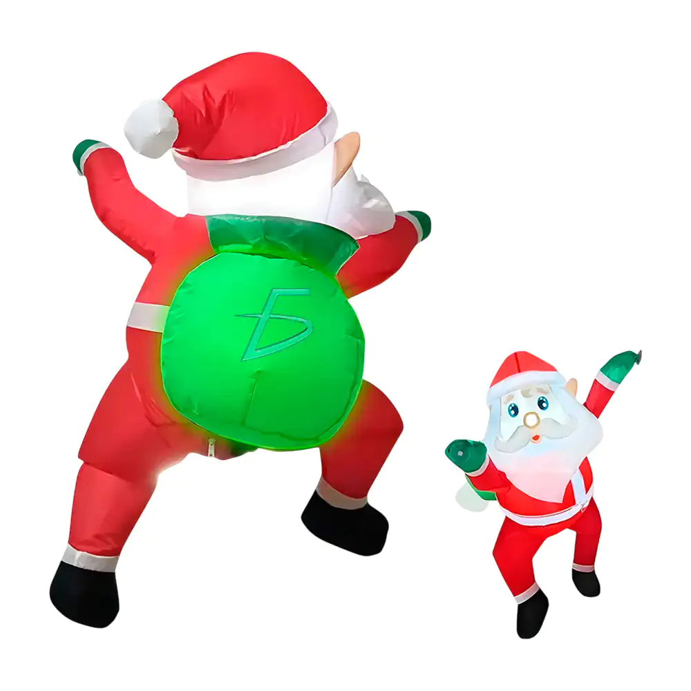 Santa claus inflable con ventilador usb + luz led, 70x110cm