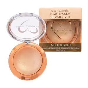 1pza Iluminador de crema a polvo beauty creations en tono melted gold…