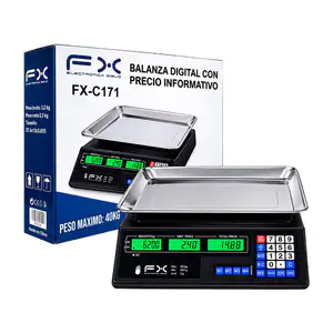 Bascula digital fx con sumadora de precios y capacidad máxima de 40kg