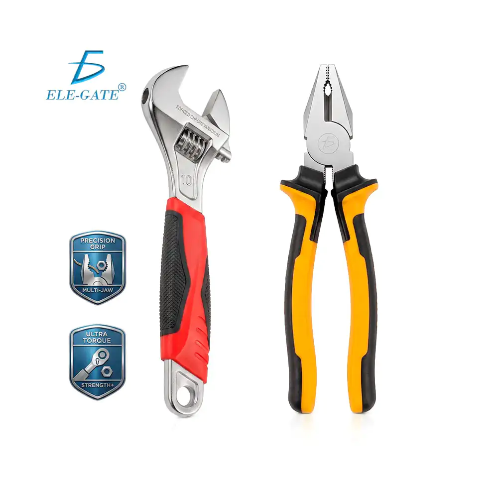 Set de pinza mecánica y llave perica, color naranja con negro / herm.03.8