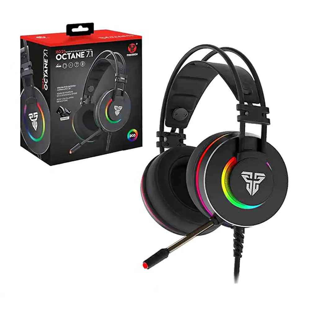 Auriculares gamer fantech , sonido envolvente 7.1, iluminación rgb / hg23.octane