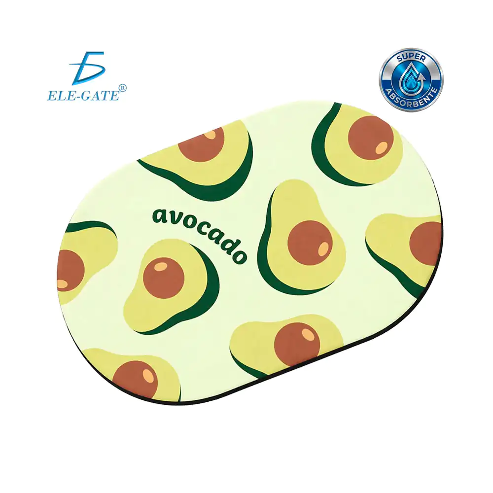 Tapete absorbente para baño, secado rápido con diseño de aguacate, 40x60cm