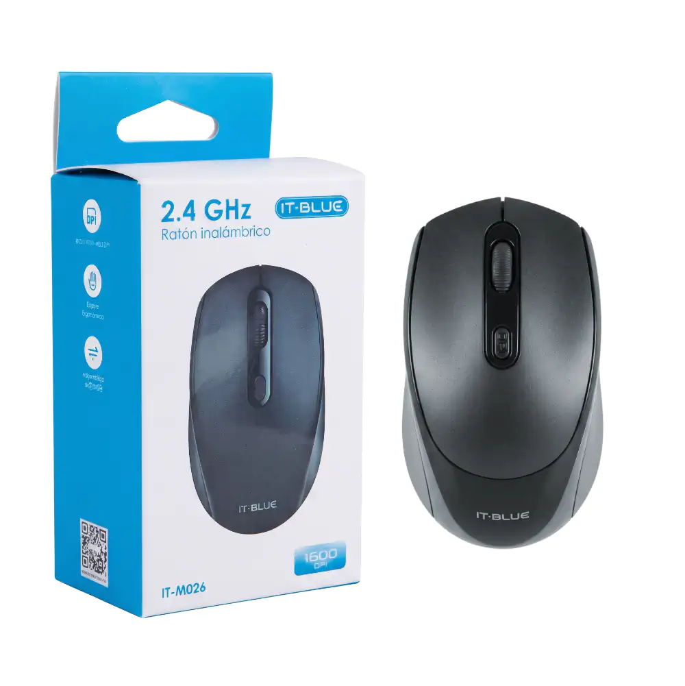 Mouse inalambrico it-blue, 4 botones, 1600dpi / it-m026