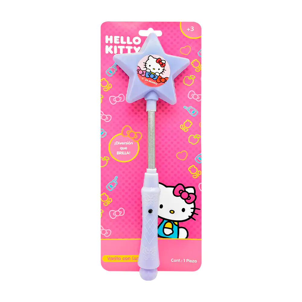 1pza Varita de luz led flexible con diseño de estrella y estampado de hello kitty 