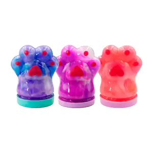 1pza Slime bicolor con envase de garrita de gato, variedad de colores…