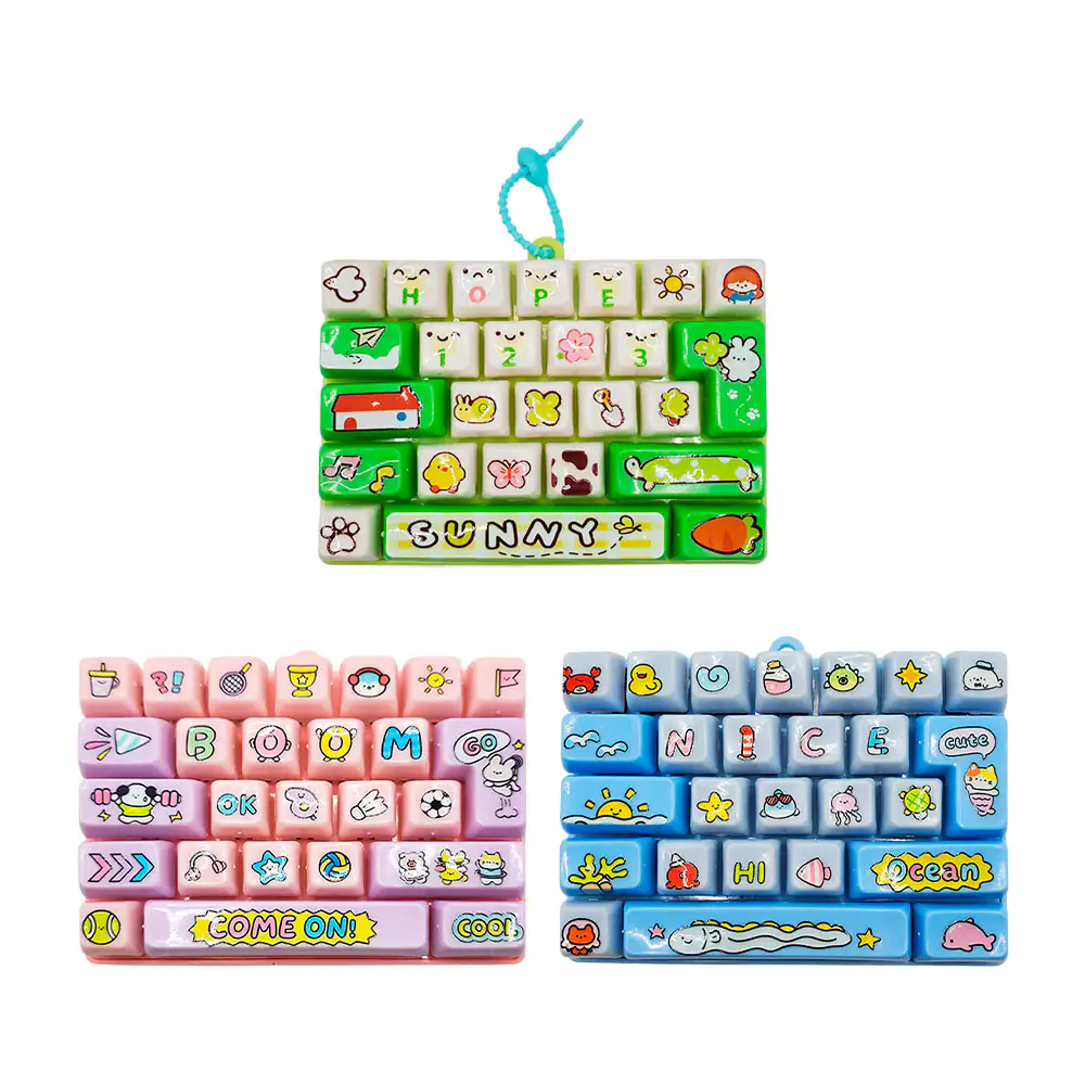 Mini teclado anti estrés con diseño infantil y switches rojos para menos ruido, variedad 