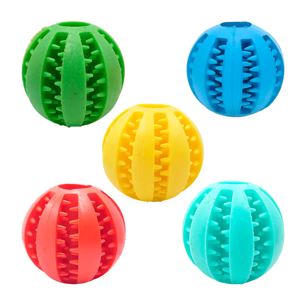 Pelota dental pequeña de caucho natural para perro jr1441