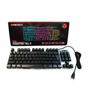 Teclado alambrico fantech figthter con iluminación multicolor rgb, co…