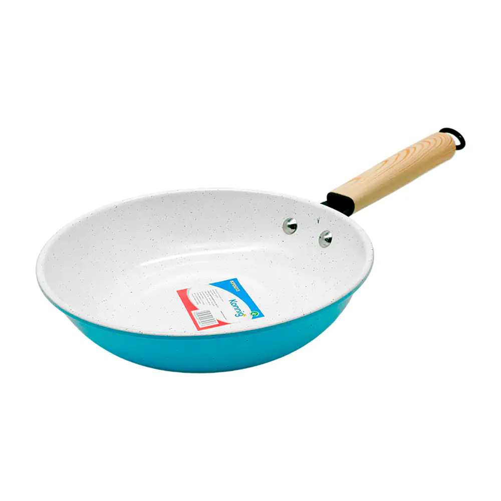 Sarten chico konnig antiadherente 23cm con mango de madera y revestimiento tipo granito / variedad