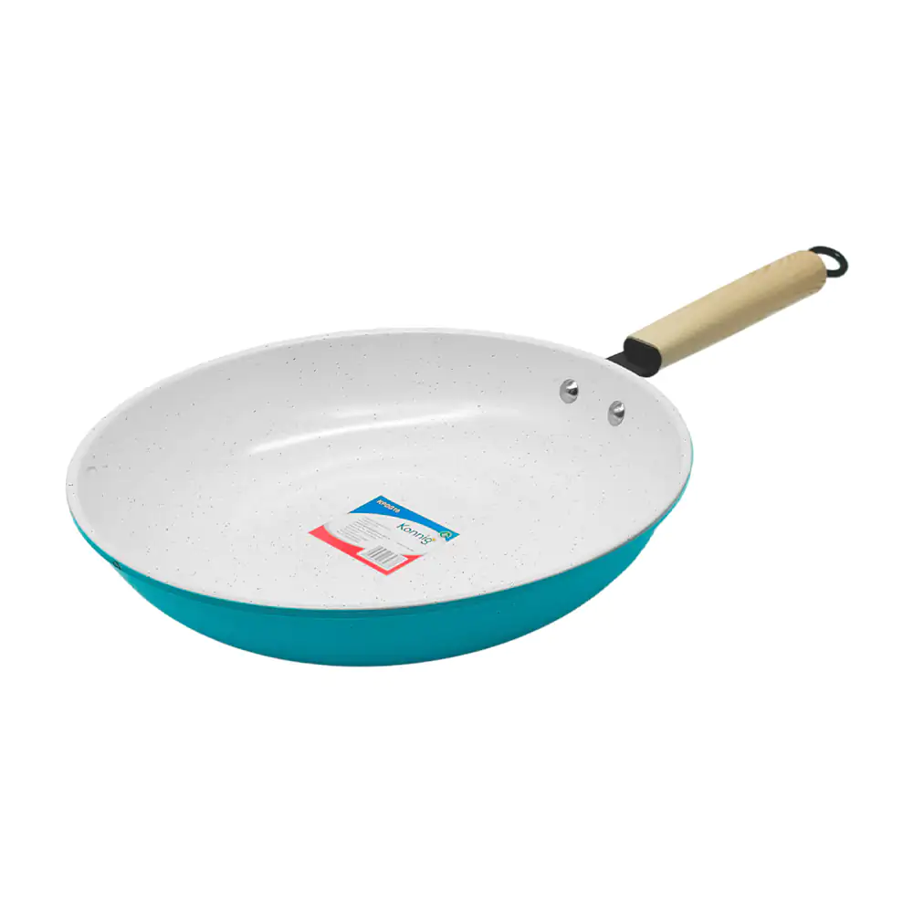 Sarten konnig antiadherente 30cm con mango de madera + revestimiento tipo granito / variedad