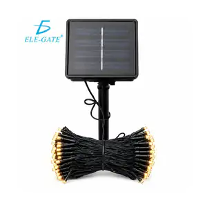 Serie de luces solares de 10 metros con 100 led cálidos para jardín