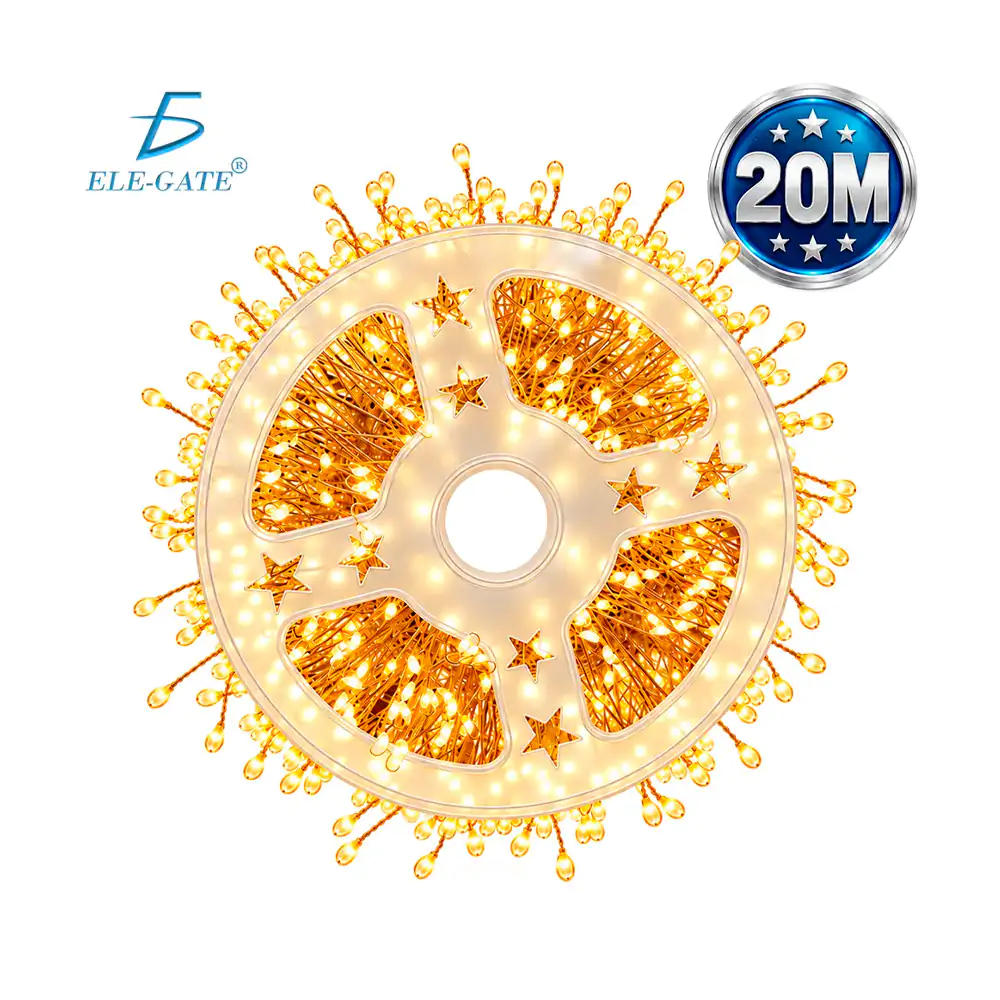 Serie de luces led cálidas de 20m con 600 led + 8 modos de iluminación