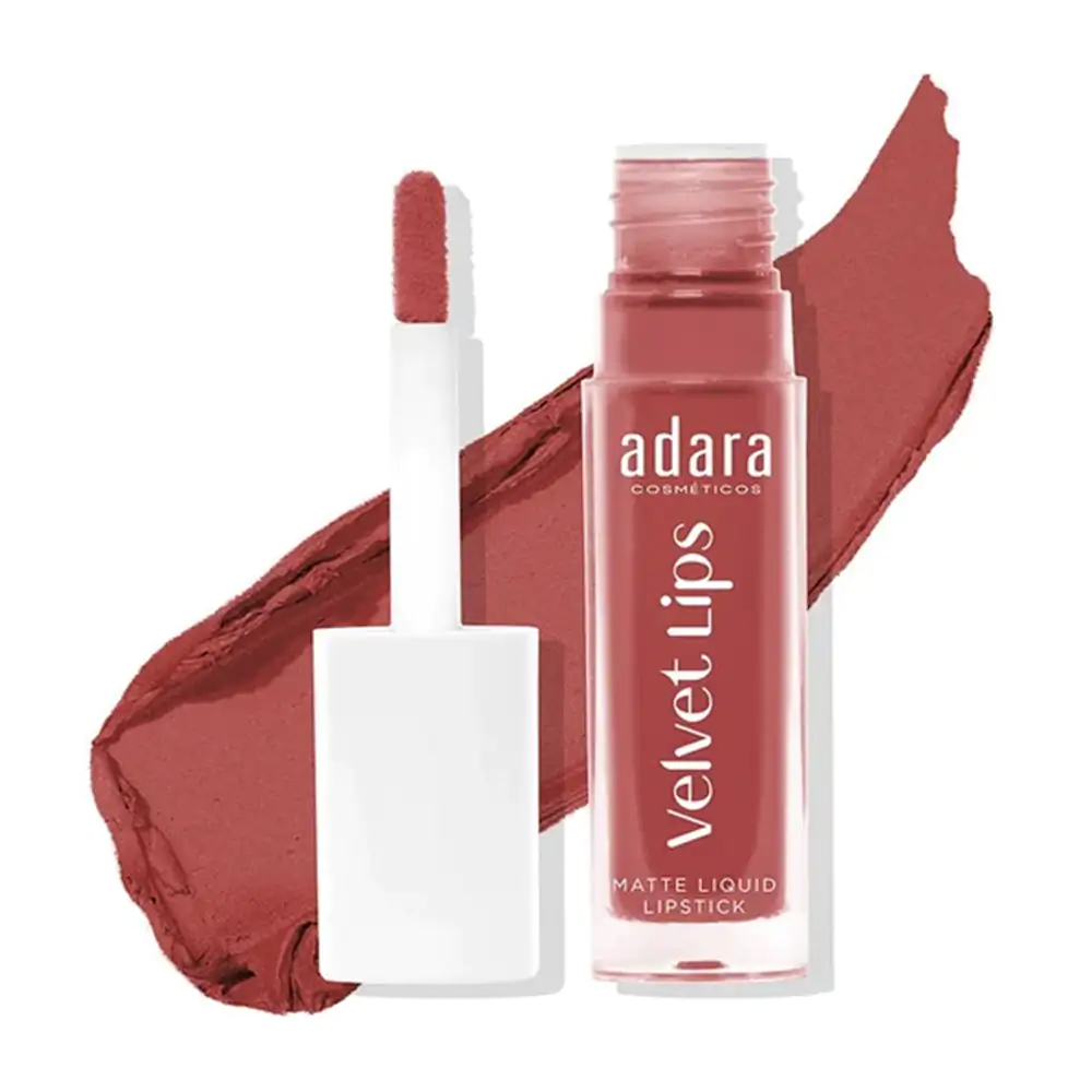 Labial líquido adara con acabado matte aterciopelado de alta cobertura, tono 6 pleasure / lg011-06