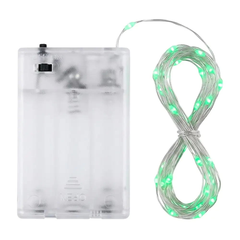 Serie tira led multicolor con cable de alambre aprox 5m + estuche de pilas aa