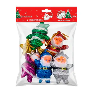 Paquete con 6 adornos para el árbol con forma de santa claus, 6cm, va…