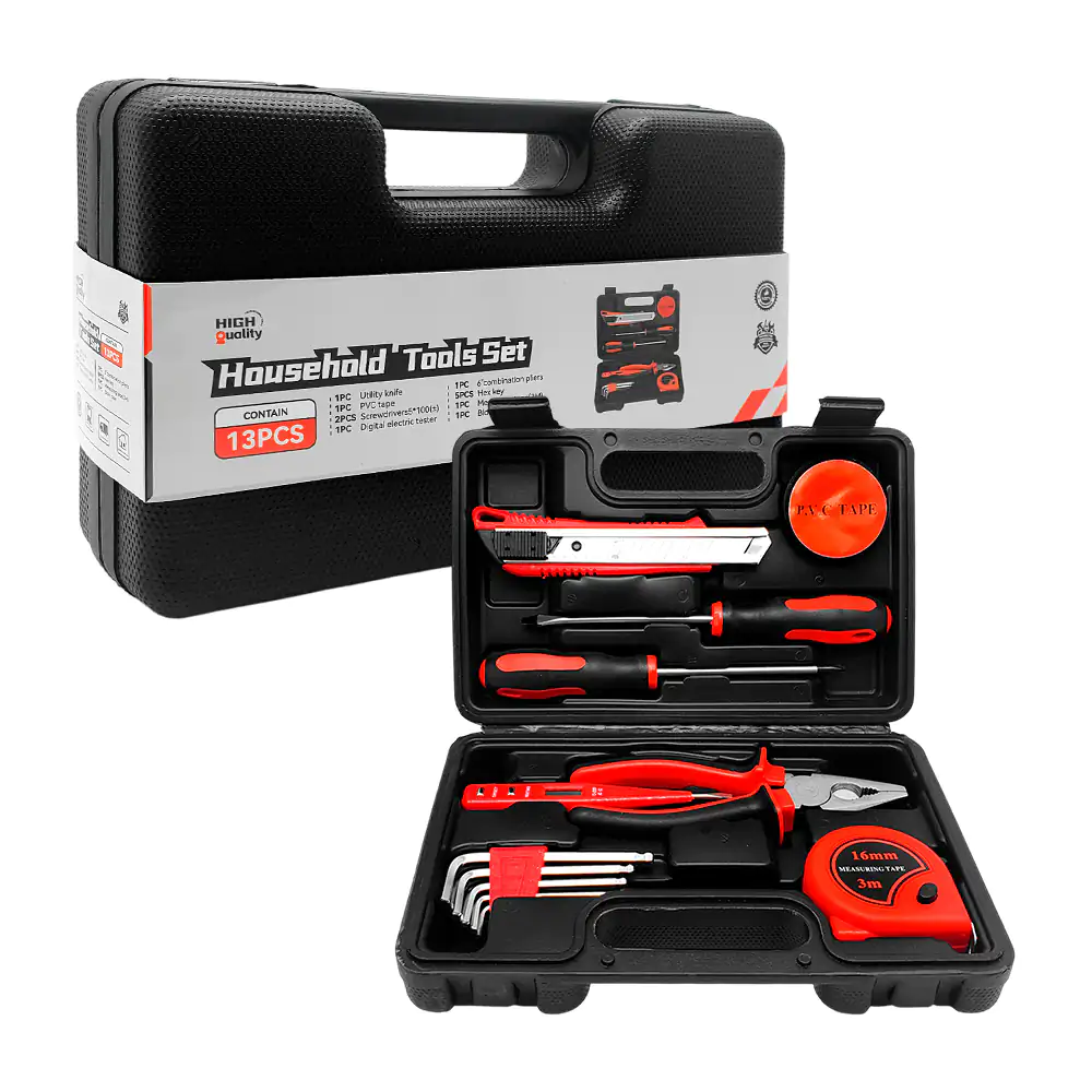 Estuche tipo maletín  con 13 herramientas / household tools set