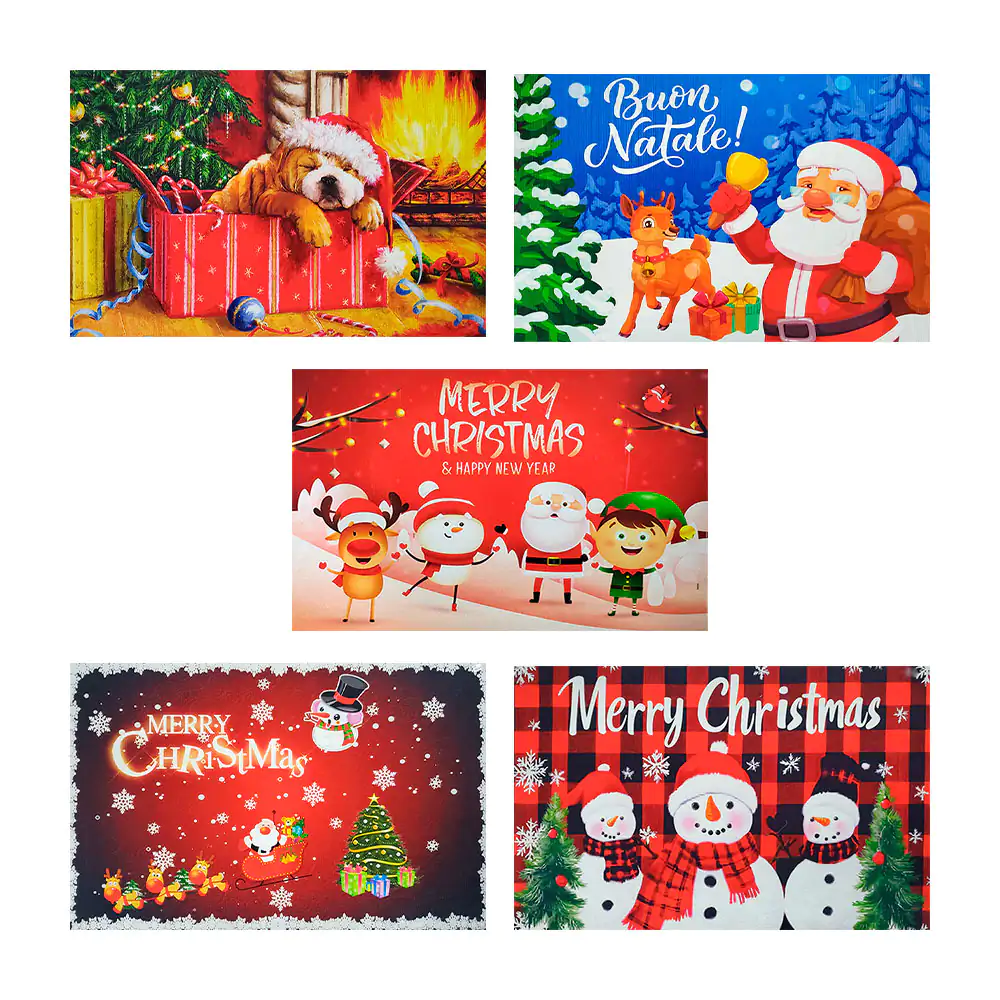 Tapete antiderrapante rectangular con estampado navideño, 60x39cm