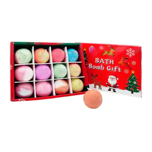 Caja con 12 bombas de burbujas para bañera, estampado navideño, varie…