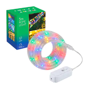 Serie manguera con luces multicolor de 5m para exteriores, rope light