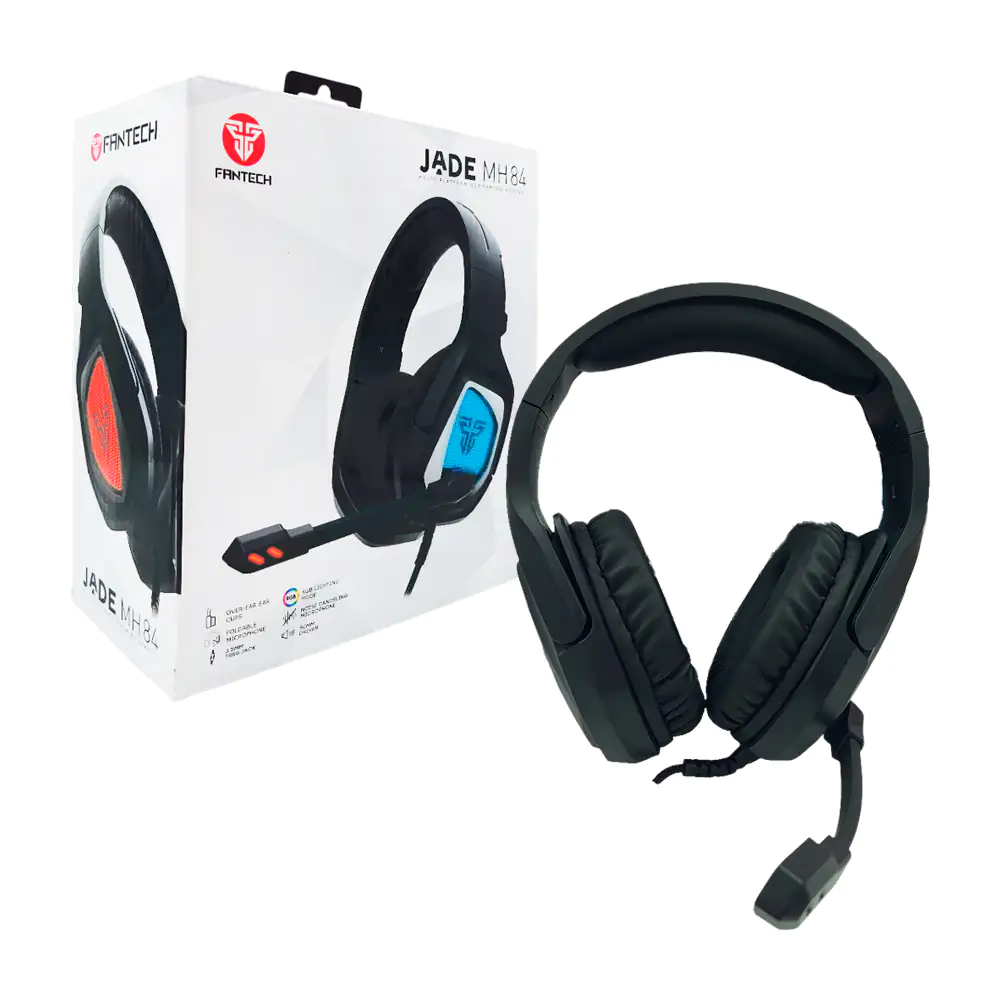 Auriculares gamer jade fantech, bocina 50mm, luces led rgb, conexion …