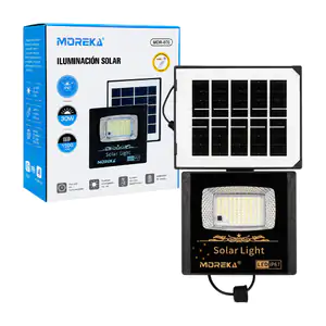Lámpara reflector moreka de 30w con panel solar + control remoto