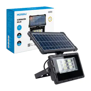 Lámpara reflector moreka de 50w con panel solar + control remoto