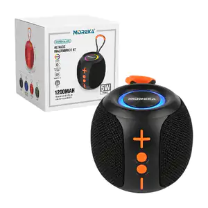Bocina bluetooth redonda moreka de 5w con luz rgb + asa, variedad de …
