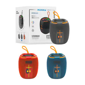 Bocina pequeña bluetooth moreka de 8w con luz rgb + asa, variedad de …