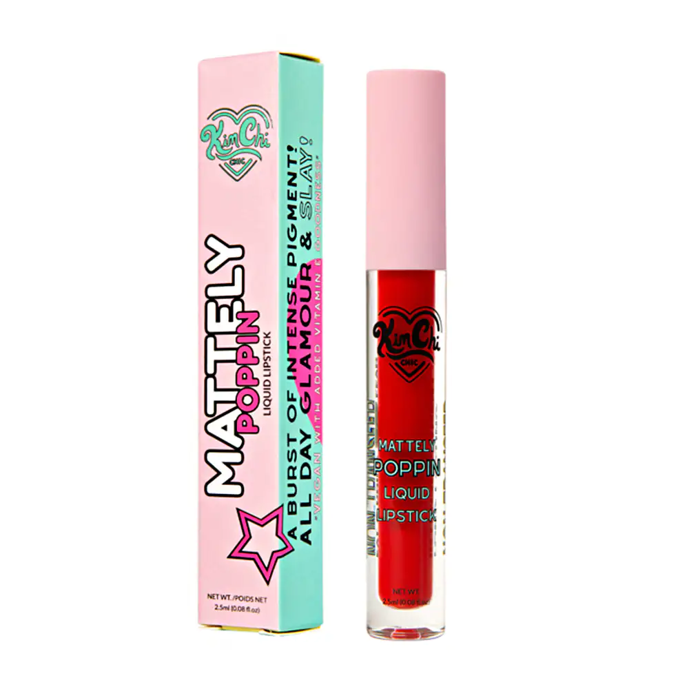 1pza labial líquido kimchi chic mattely poppin en tono woww, 2.5ml / mpll09