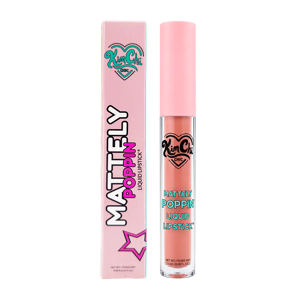 1pza labial líquido kimchi chic mattely poppin en tono yaass, 2.5ml / mpll07