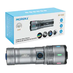 Linterna recargable moreka de 30w con diseño táctico, zoom ajustable …