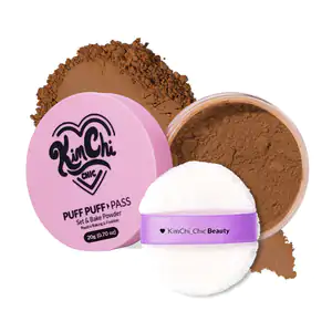 1pza polvo translúcido puff puff kimchi chic + esponja, tono almond, …