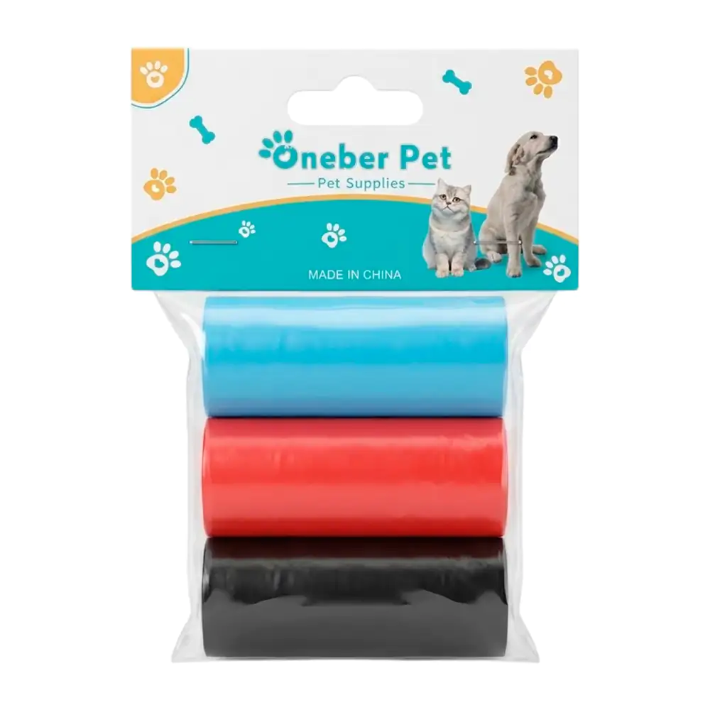 Blíster con 3 rollos de bolsa para heces de mascota, variedad