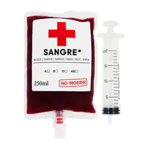 Paquete de sangre falsa, 250ml tipo suero + jeringa de 20ml / pt12715…