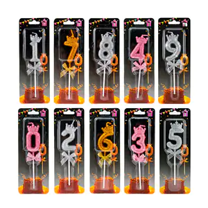 1pza Vela numérica para cumpleaños con diamantina + decoración de cor…