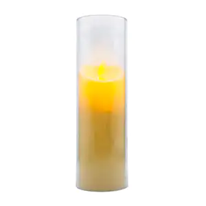 Lámpara de plástico tipo veladora de vaso con luz cálida, 17.5x5.5cm …